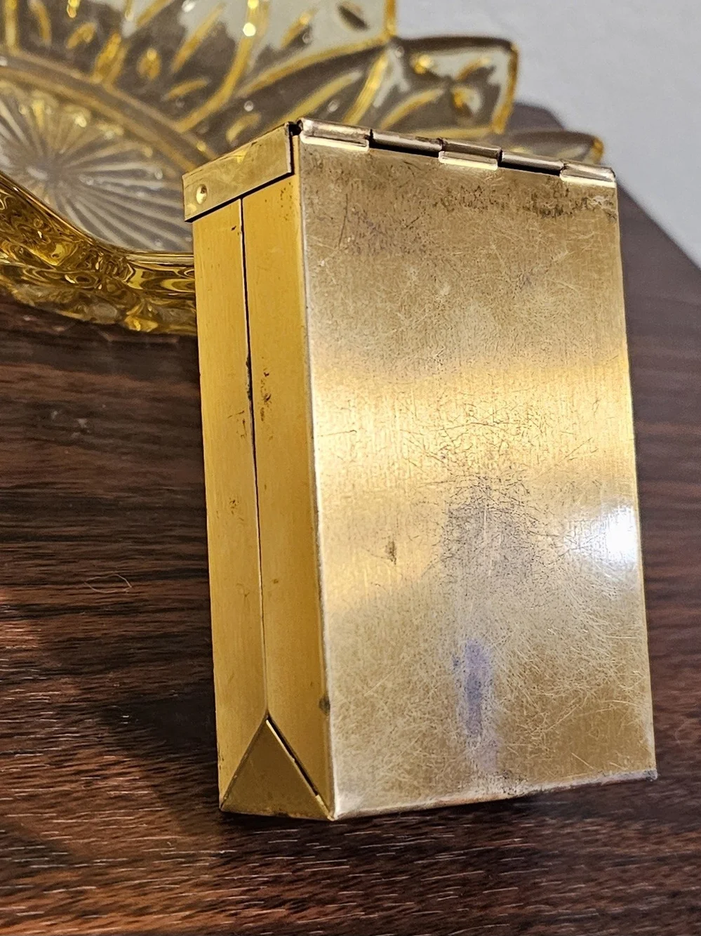 1950s Brass Cigarette Case Austrian Petit Needle Point.